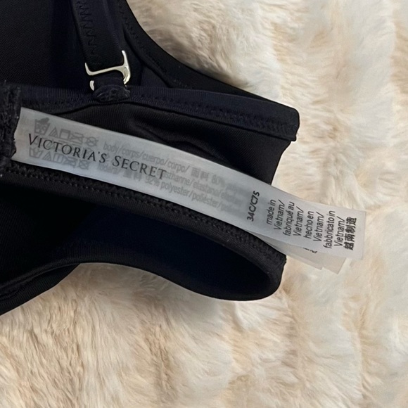 Victoria’s Secret Swim padded push up black bikini top size 34C - Picture 2 of 5